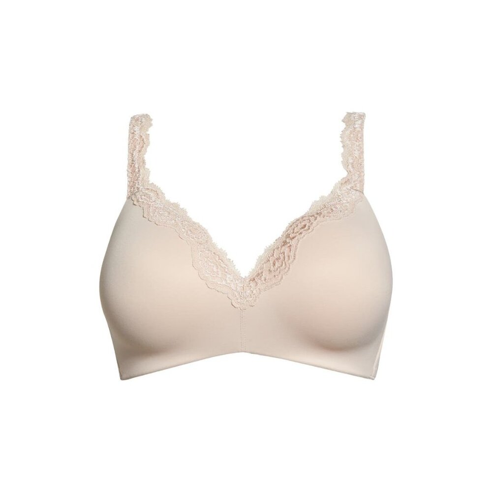 🆕 WACOAL Softly Styled Wireless Bra 34DD Rose Dust (Beige) #856301 - Picture 5 of 10